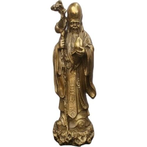 Chinese Old Bronzes Longevity Old Man Copper Statue