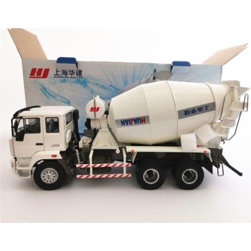 Diecast Alloy Model Car 1/24 Shanghai Huajian Concrete Mixer Engineering Truck Collection Display Vehicle Boy Toy Gift Ornaments