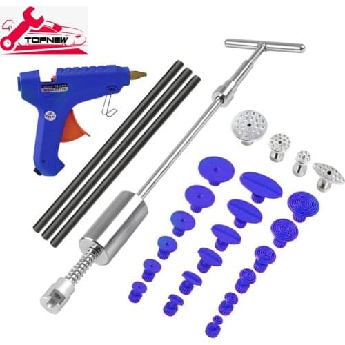 OUTILS KIT DE RÉPARATION DE VOITURE SANS PEINTURE DENT RÉPARATION ENLÈVEMENT DE DENT GLISSIÈRE MARTEAU COLLE BÂTON INVERSE M