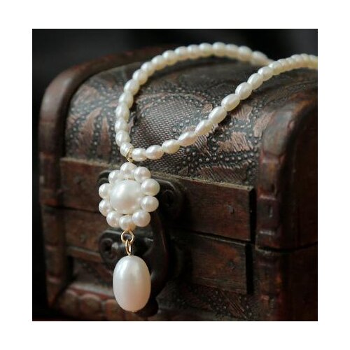 New Arrival Real Pearl Necklace Small Size Flower Girl Genuine Freshwater Pearl Choker Pendant Jewelry Perfect Women Gift