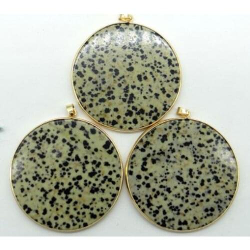 New natural stone tiger eye Quartz Crystal Turquoises lapis Round cake pendant for diy Jewelry making necklace Accessories1PCS