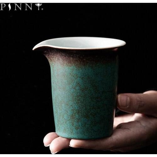 PINNY 165ML Ceramic Turquoise Glaze Cha Hai Vintage Heat Resistant Tea Service Chinese Kung Fu Tea Drinkware