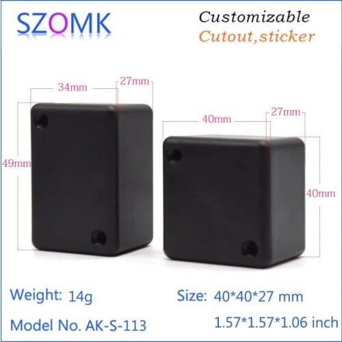 6 pcs, 40*40*27mm new design black plastic enclosure for electronics plastic box small plastic case for electronic equipment