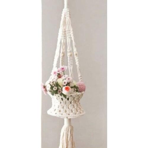 Hanging Plant Handmade Macrame Plant Hanger Flower Pot Holder Wall Decor Courtyard Garden Hanging Basket Decoration
