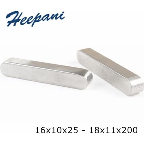 10pcs GB1096 carbon steel A-type semi-circular pins 16x10x25 - 18x11x200 cnc machine flat key square & rectangular parallel key