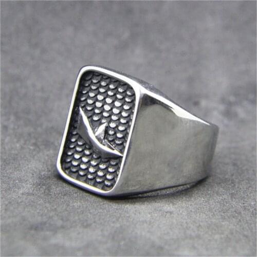 Rany&Roy Brand New Design Polish Boat Ring 316L Stainless Steel Jewelry Hiphop Style Biker Ring