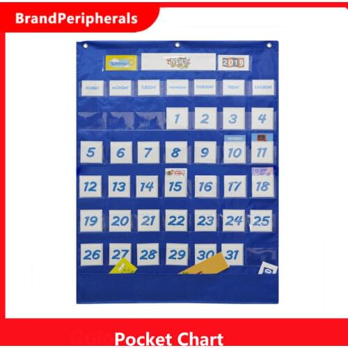 School Classroom Calendar Pocket Chart Wall Calendar & Weather Chart with 117 Cards Teaching Tool Supplies, 25.75*33.75in