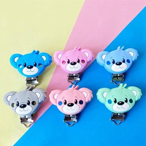 3pcs Silicone Pacifier Clip bear DIY Baby Teething Teether Necklace Bead Tool Nurs Gift Accessories