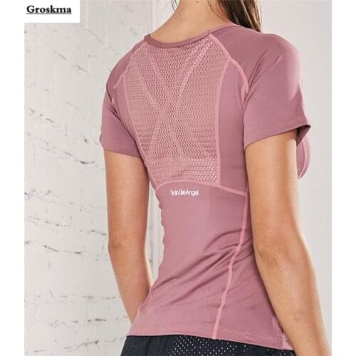 Sports running women mesh t shirt short sleeve quick dry yoga top fitness gym tee shirt 2019 summer training deporte mujer