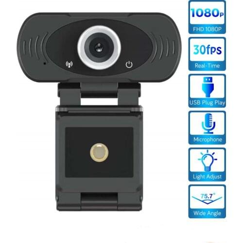 1080P HD Webcam Microphone USB Plug Play Video Call Web Camera for PC Laptop Computer