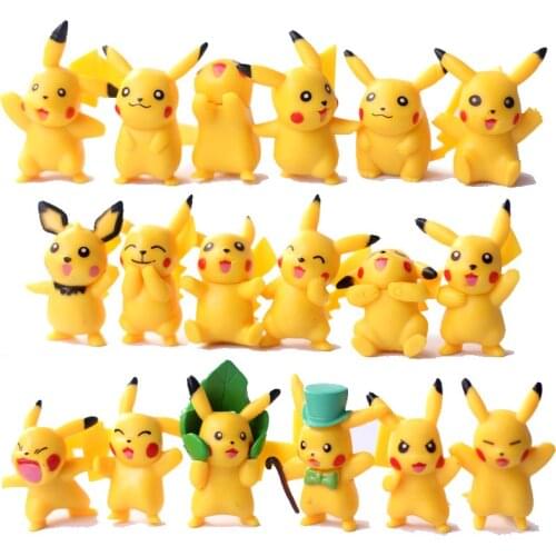 6Pcs/Set Anime Takara Tomy Pokemon Pikachu Doll Model Cake Decoration Children Action Figure Kids Toys