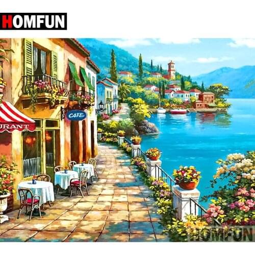 HOMFUN 5D DIY Diamond Painting Full Square/Round Drill "Flower road" 3D Embroidery Cross Stitch gift Home Decor A02432