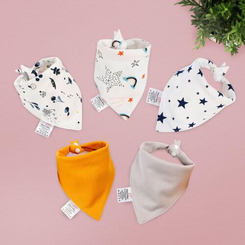 2 Pack Baby Bibs For Newborn Organic 100% Cotton Bandana Infant Stuff Gift Feeding Saliva Towel Set Girl And Boy Triangle Scarf