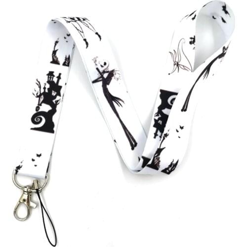 Nightmare Before Christmas Jack Lanyard For Keys Mobile Phone Hang Rope USB ID Card Badge Holder Neck Strap Keychain Keyring
