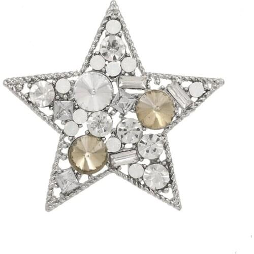 Star Brooches for woman Wholesale Prices broche vintage Crystal pins metal Unique Jewelry