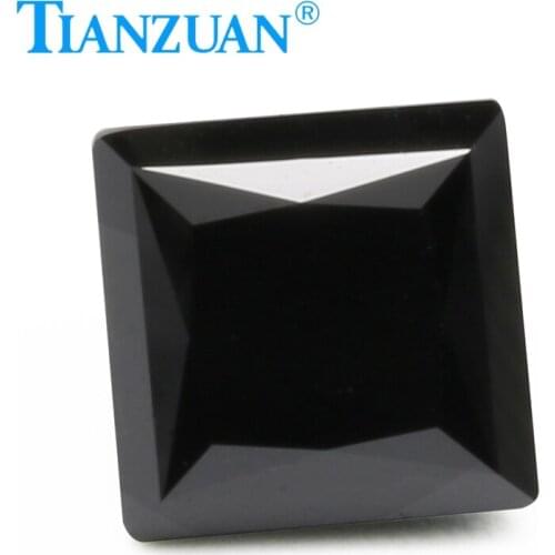 Black color 5-12mm square shape dia mond cut Sic material moissanites loose gem stone