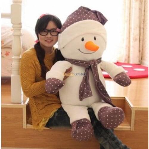 Fancytrader 37'' / 95cm JUMBO Lovely Soft Plush Stuffed Scarf Snowman Toy, 2 colors Available! Free Shipping FT50181