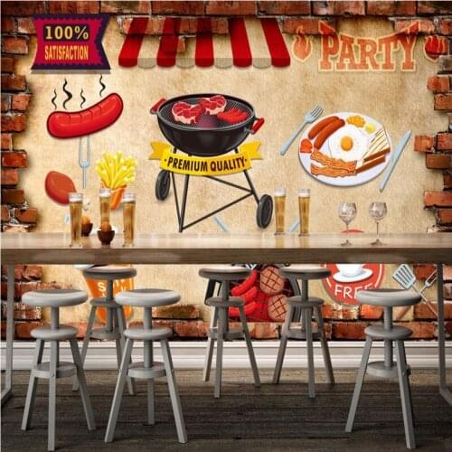 Photo wallpaper Grill barbecue wallpaper food setting wall decoration stereo wallpaper custom high quality mural