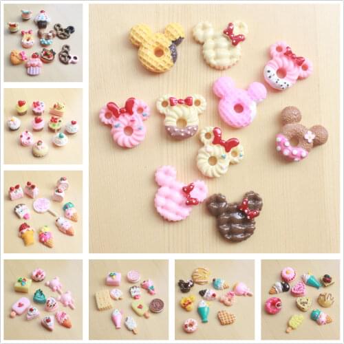 10pcs/lot kawaii flatback resin candy biscuits Simulated food diy resin cabochons accessories