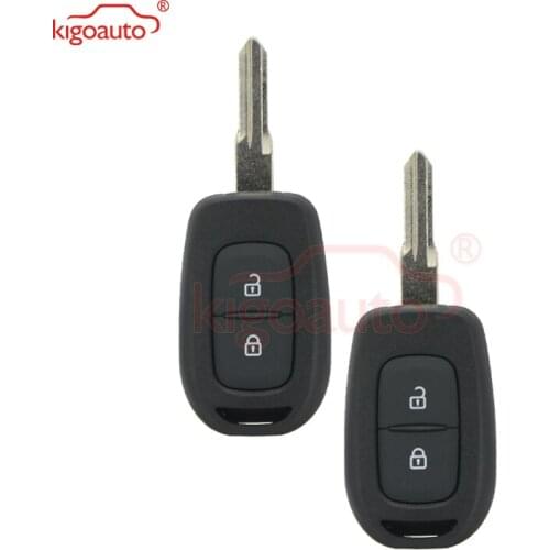 Kigoauto 2pcs Remote key 2 button 433Mhz FSK model Hitag AES-4A Chip for Renault Duster Kwid Sandero Logan 2013 - 2018