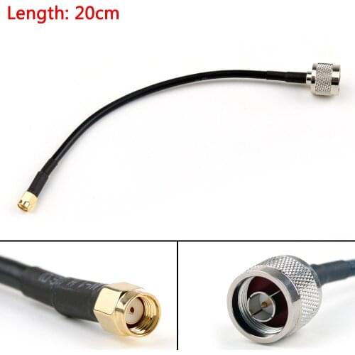 Areyourshop 20CM 50CM 200CM RG58 Coaxial Cable N Male Plug Connector To RP.SMA Male Jack Straight Crimp Coax Pigtail