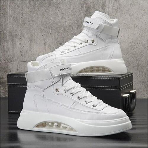 Fashion Men Casual Shoes Leather High Tops martin Shoes white Men Sneakers Trainers Chaussure Homme