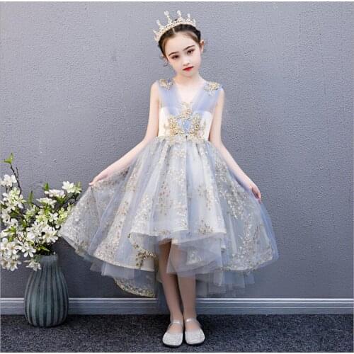 Sequin Lace Flower Girl Dresses for Weddings Pageant Ball Gown for Kids Prom Dress up for the Holy Communion Clothes for Girls