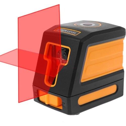 2 Lines Laser Level Meter Horizontal Vertical Red Cross Line Self-leveling Receiver IP54 Without Bracket Clip