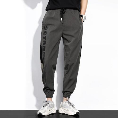 Men Punk Pants Slim-fit Drawstring Sweatpants Free Style Mens Fashion Jogging Outdoor Sports Gym Fitness Casual Shopping Pants