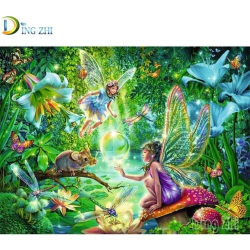 Forest Fairy World Diamond Painting Kits Elves, Flowers, Mice Mosaic Decor Home Embroidery Stick Drill Wall Stickers Diamond Art
