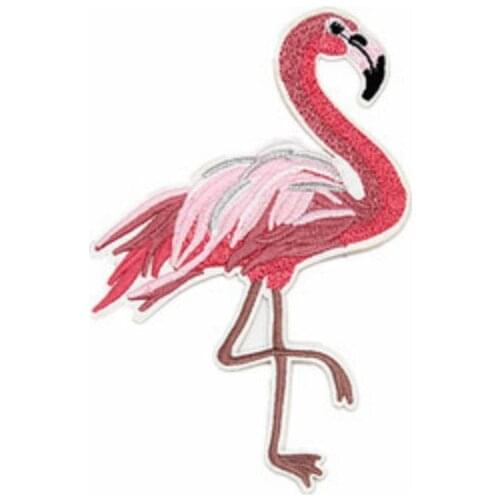 DoreenBeads Flamingo Pink Patches For Clothing Iron On Patches Applique Sticker Backpack Hats Jeans Sewing Accessories 1PC