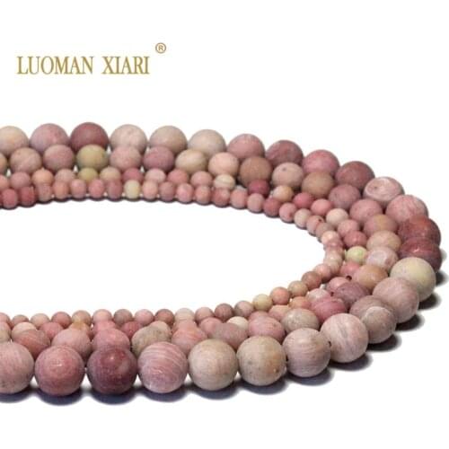 Wholesale AAA Natural Dull Polish Matte Rhodochrosite Natural Stone Beads For Jewelry Making DIY Bracelet Necklace 4/6/8/10mm
