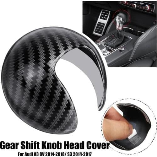 Carbon Fiber Car Gear Shift Knob Cover Trim for Audi A3 S3 2012-2018
