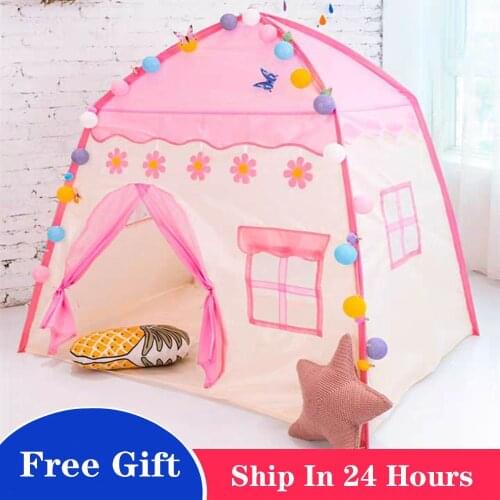 Portable Children’s Tent Teepee Folding Kids Tipi Indoor Outdoor Girls Princess Castle Baby Play Game House Tent Birthday Gift