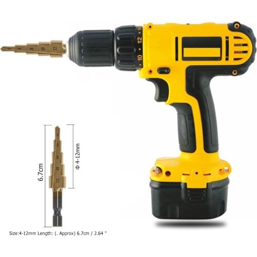 4-12mm Cone Step Drill Hole Tools Countersink Drill Bit Power Tools Step Drill Bit for Metal Tools Set Hole Cutter
