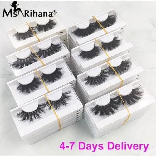 Fluffy Handmade 5D Mink Eyelashes Wholesale 5/10/20/30 Pairs Cruelty Free Dramatic 25MM Mink Lashes Vendors Beauty Custom Logo