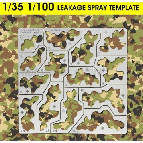 Stainless Steel 1/35 1/100 AJ0032 Spray Template Forest Camouflage Digital