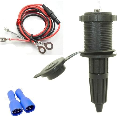 12V / 24V Male Plug Cigarette Lighter Adapter Power Plug — 1M / 3FT 18 AWG Cable Wire w/Spare 10A Fuse | for Surface Mount Fridg