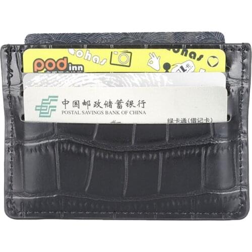 Ultra-thin Crocodile Pattern Card Holder Men Women PU Leather Credit Card Case ID Card Holder Wallet Purse Pouch