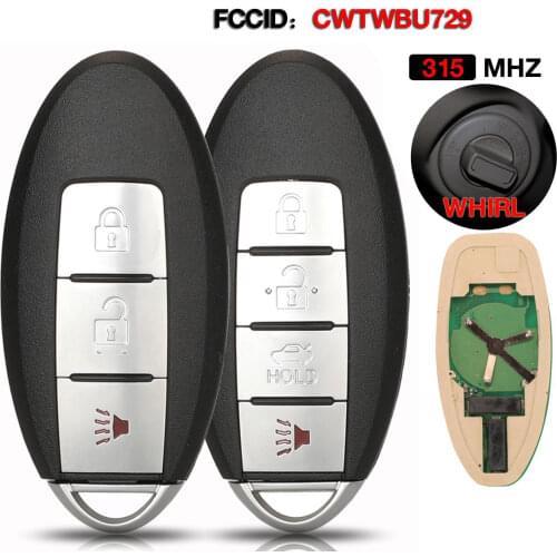 Kutery Smart Remote Car Key for Nissan Tiida Qashqai Teana Xtrail Cube Juke Xterra 315MHz CWTWBU729 or CWTWBU735
