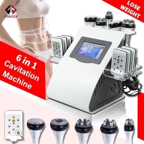2021 New Professional Fat Cavitation Rf And Vacuum And For Face And Body 6 In 1 Ultrasonic Lipo 40k Cavitation Machine
