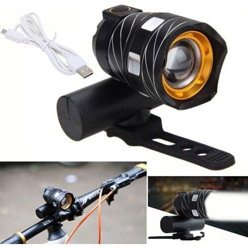 Bicycle USB Light Highlight Warning Light Front Light Three Modes Lighting 3000 Mah Rechargeable Front Light Accessories