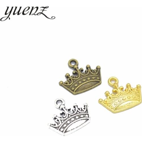 YuenZ 20pcs Zinc Alloy Antique Silver color Crown Charms Pendants Jewelry Findings For DIY Choker Necklace Bracelet 17*15mm N205