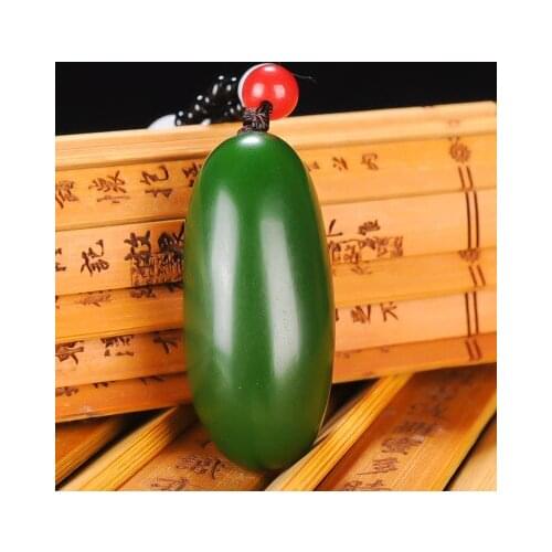Zheru Jewelry Natural Hetian Jade Green Rough Stone Pendant Necklace Exquisite Jewelry Best Gift