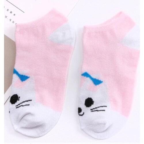Ladies Short Socks Happy Funny Socks Print Cute Animal Socks Face Breathable Girl Smile Ankle X7K9
