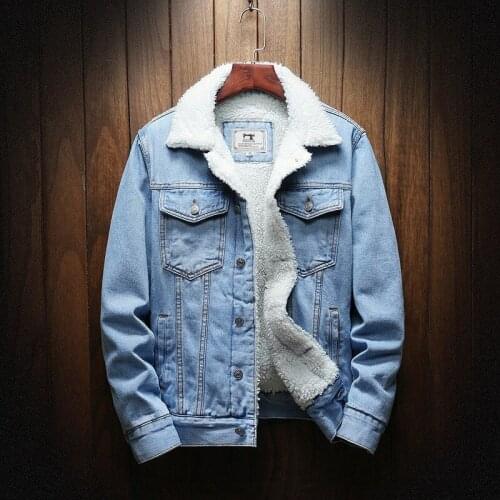 Winter Jeans Jacket Coat Men Outerwear Plus Size Wool Liner Thicker Denim Warm Vintage Trendy Military Motorcycle Cowboy Jacket
