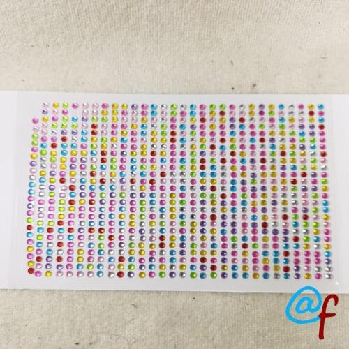 1 Sheet Colorful Children Toys DIY Diamond Crystal Stick 600 Beads Car Doll Ornament Sticker 3mm