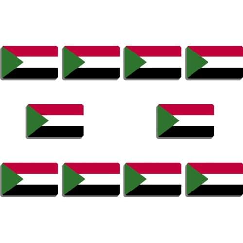 10Pcs/Set Sudan National Flag Brooch For Women And Men Vintage Pin Hat Clothes Accessories Acrylic Patriotic Badges