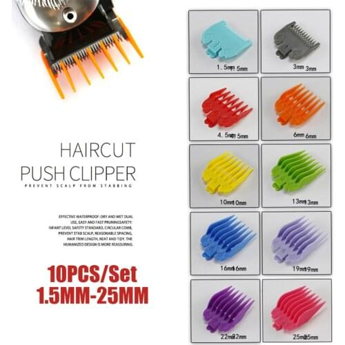 10PCS/Set Hair Clipper Combs Guide Kit Multi-Color Plastic Hair Trimmer Guards Attachments Universal Hair Salon Tools