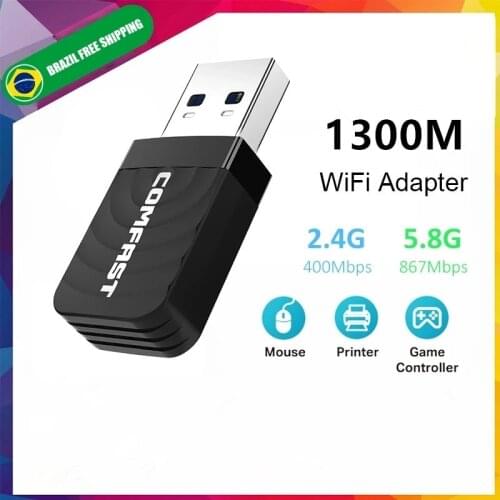 1300Mbps Mini USB3.0 Wifi Adapter Wifi Network Card Dual Band 5G &2.4G Wireless AC USB wifi dongle antenna for PC Desktop Laptop